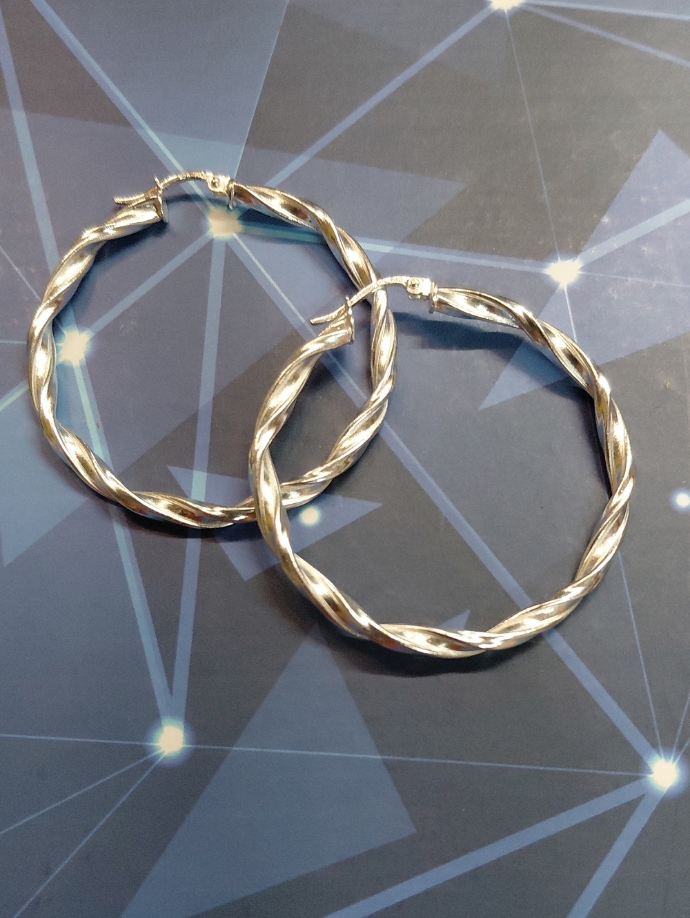 925 Sterling Twisted Hoop Earrings -